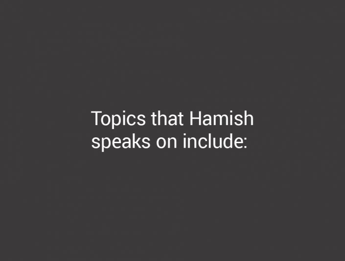 Topics Hamish McRae speaks on
